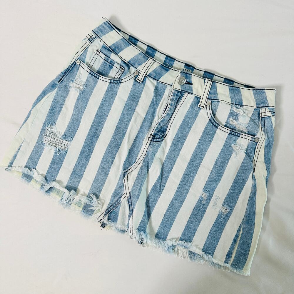 Rewash Blue & White Relaxed Denim Mini Skirt Sz 9/29